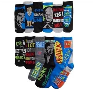 NWT 12 Days of Socks Seinfeld Crew‎ Socks- Men